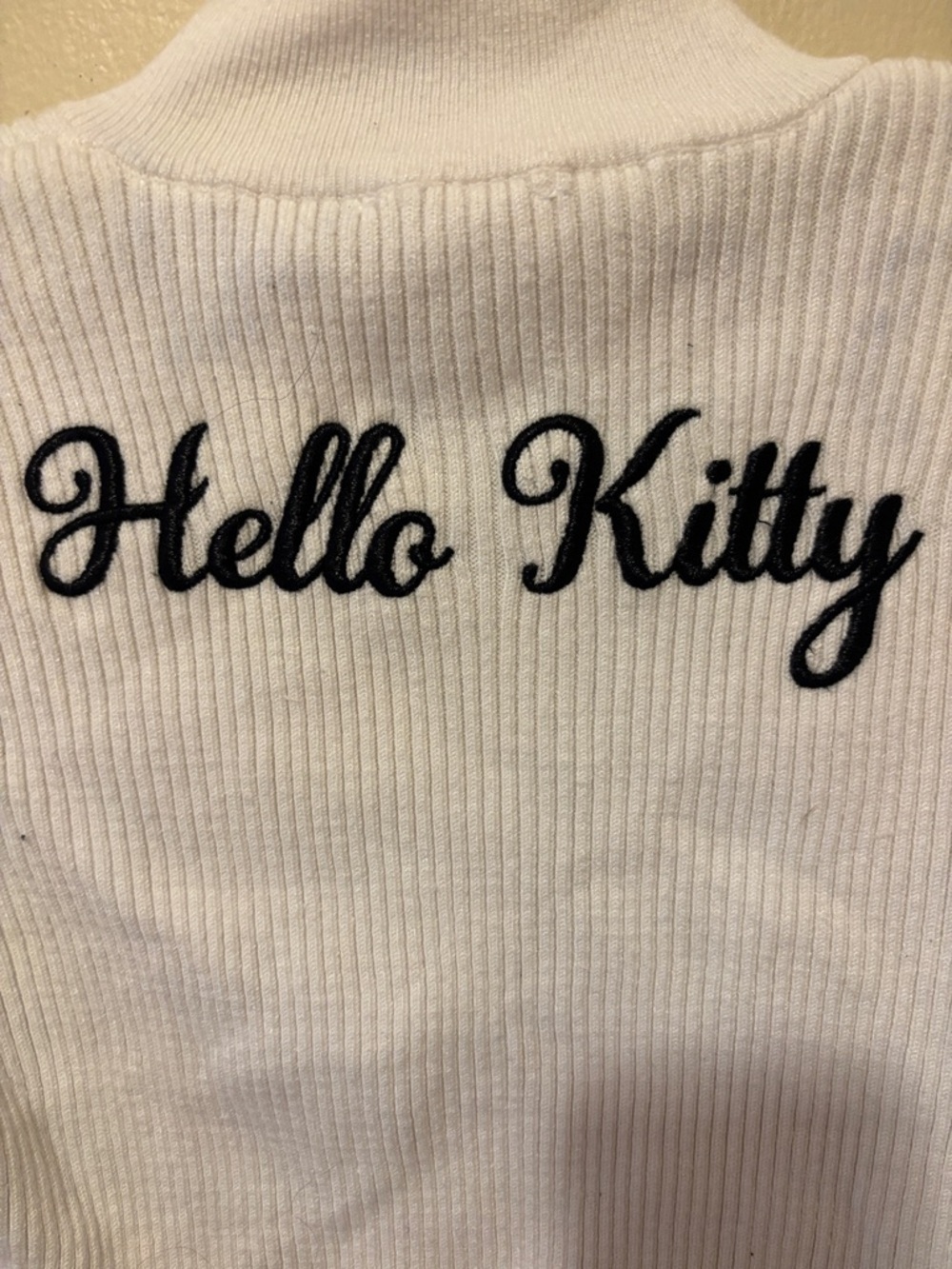 Forever 21 White Ribbed Zip-Up Jacket with Ruffle Trim - Picture 2 of 4